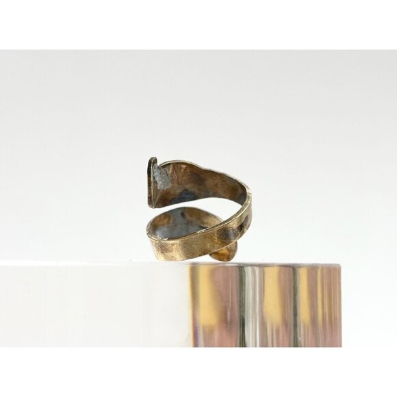 Abalone Sterling Silver Parrot Figural Mexican Adjustable Vintage Ring - sz 5 - Picture 2 of 10